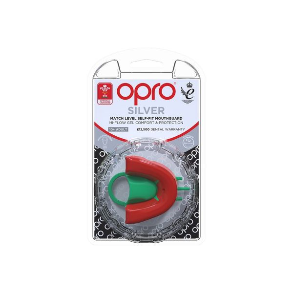 Protector Bucal Rugby OPRO Silver Adult WRU