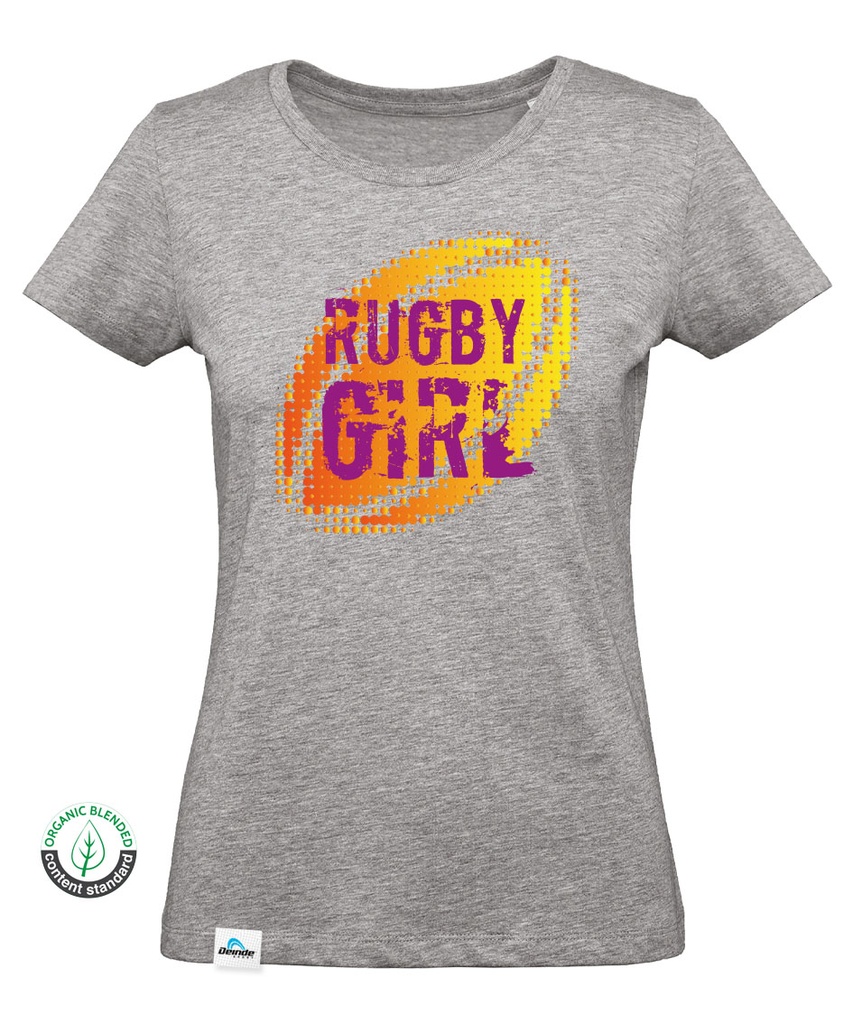 Camiseta Rugby Girl Balón Naranja Mujer