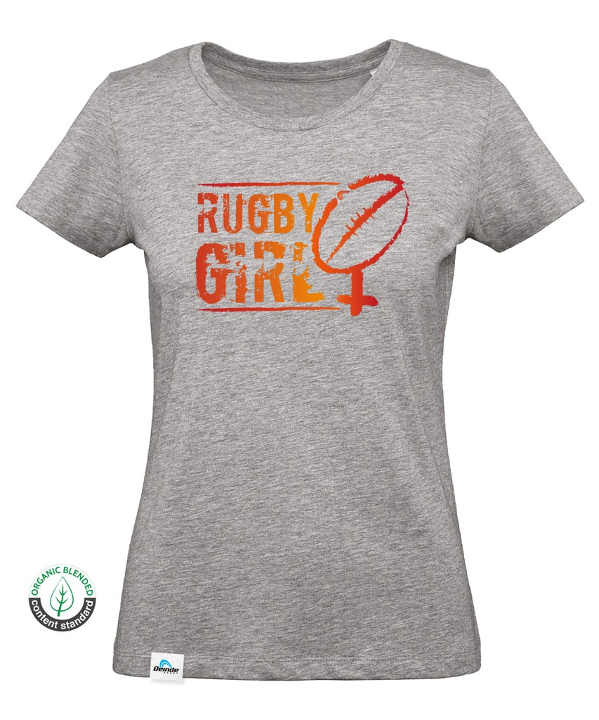 Camiseta Rugby Girl Logo Naranja Mujer