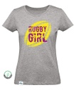Camiseta Mujer Rugby Girl Balón Amarillo