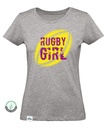 Camiseta Mujer Rugby Girl Balón Amarillo