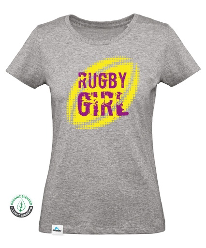 [B.7.3.AM] T-shirt Rugby Girl Bola Amarela Mulher 