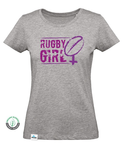 [B.7.4.VI] Camiseta Rugby Girl Logo Violeta Mujer 